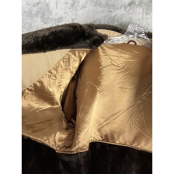 Vintage 1970s Sears Best Overcoat Mens 42 Beige Faux Fur Lined Long Button Front - Picture 12 of 16